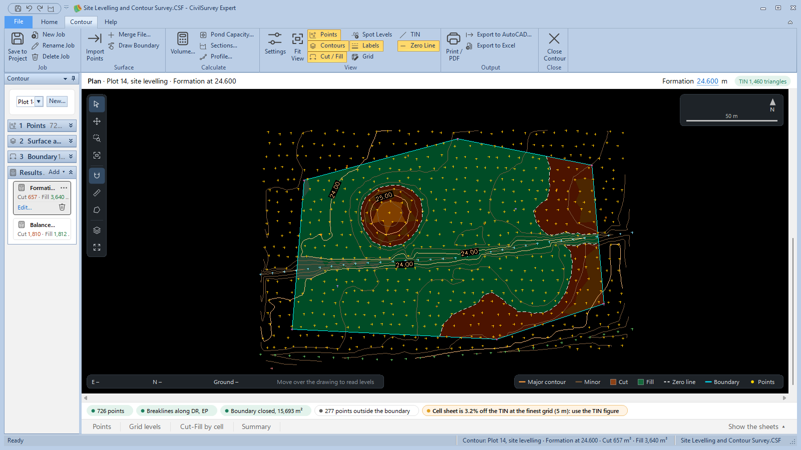 Plot 14 with the Formation at 24.600 result shown