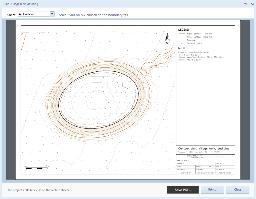 Print / PDF with the Sector 7 contour plan
